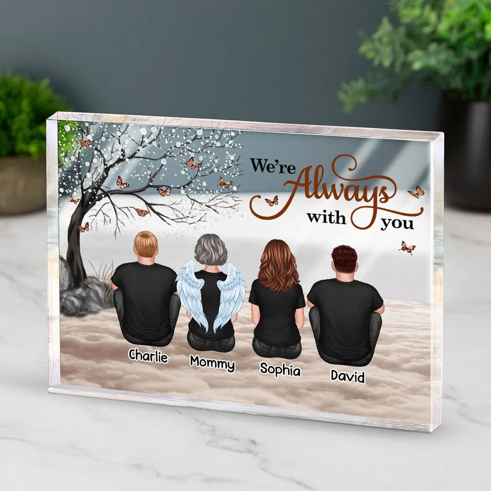 Always With You Sky Family Members, Memorial Personalized Acrylic Block Plaque, Sympathy Gift