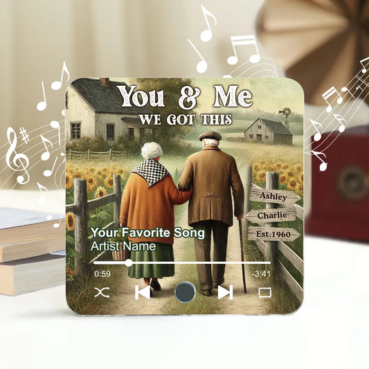 Eternal Love Couple Growing Old Together Personalized Music Fridge Magnet, Heartfelt 2025 Valentine's Day Gift, Anniversary Gift For Couple, For Him, For Her, Husband, Wife