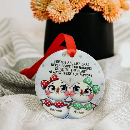 Personalized Snowman Friendship Christmas Ornaments, Funny Gifts Christmas Ornaments for Besties 2024