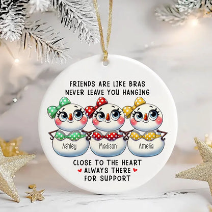 Personalized Snowman Friendship Christmas Ornaments 2024, Funny Gifts Christmas Ornaments for Besties