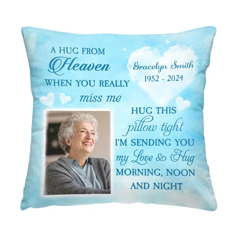 Personalized Memorial A Hug From Heaven Pillow 37130