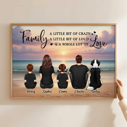 Family Whole Lot Of Love Realistic Beach Landscape – Personalized Poster