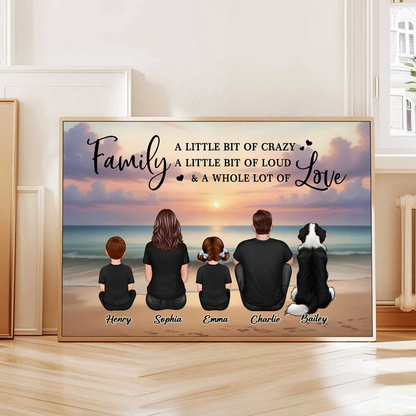 Family Whole Lot Of Love Realistic Beach Landscape – Personalized Poster