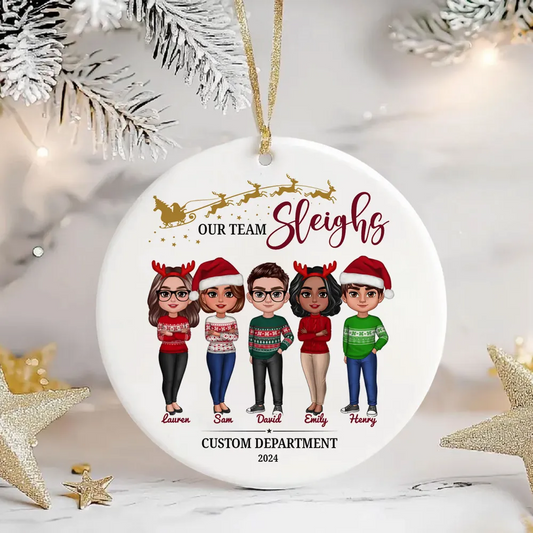 Our Team Sleigh 2025 - Personalized Acrylic Ornament