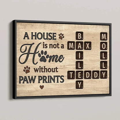 Pet Lover Home Decor Home With Paw Prints Crossword Puzzle Art Personalized Poster