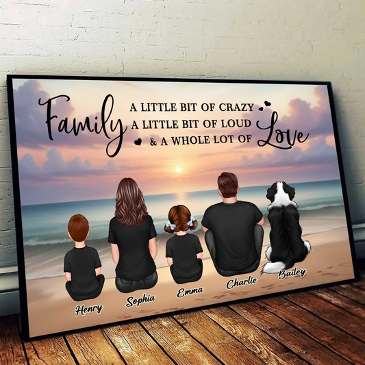 Family Whole Lot Of Love Realistic Beach Landscape – Personalized Poster