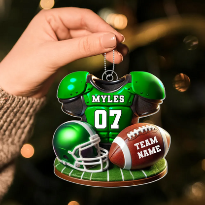 Football Jersey Uniform 3D Effect Personalized Acrylic Ornament, Christmas Gift For Son, Boyfriend, Gift For Him