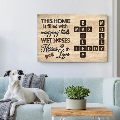 Pet Lover Home Decor Home With Paw Prints Crossword Puzzle Art Personalized Poster