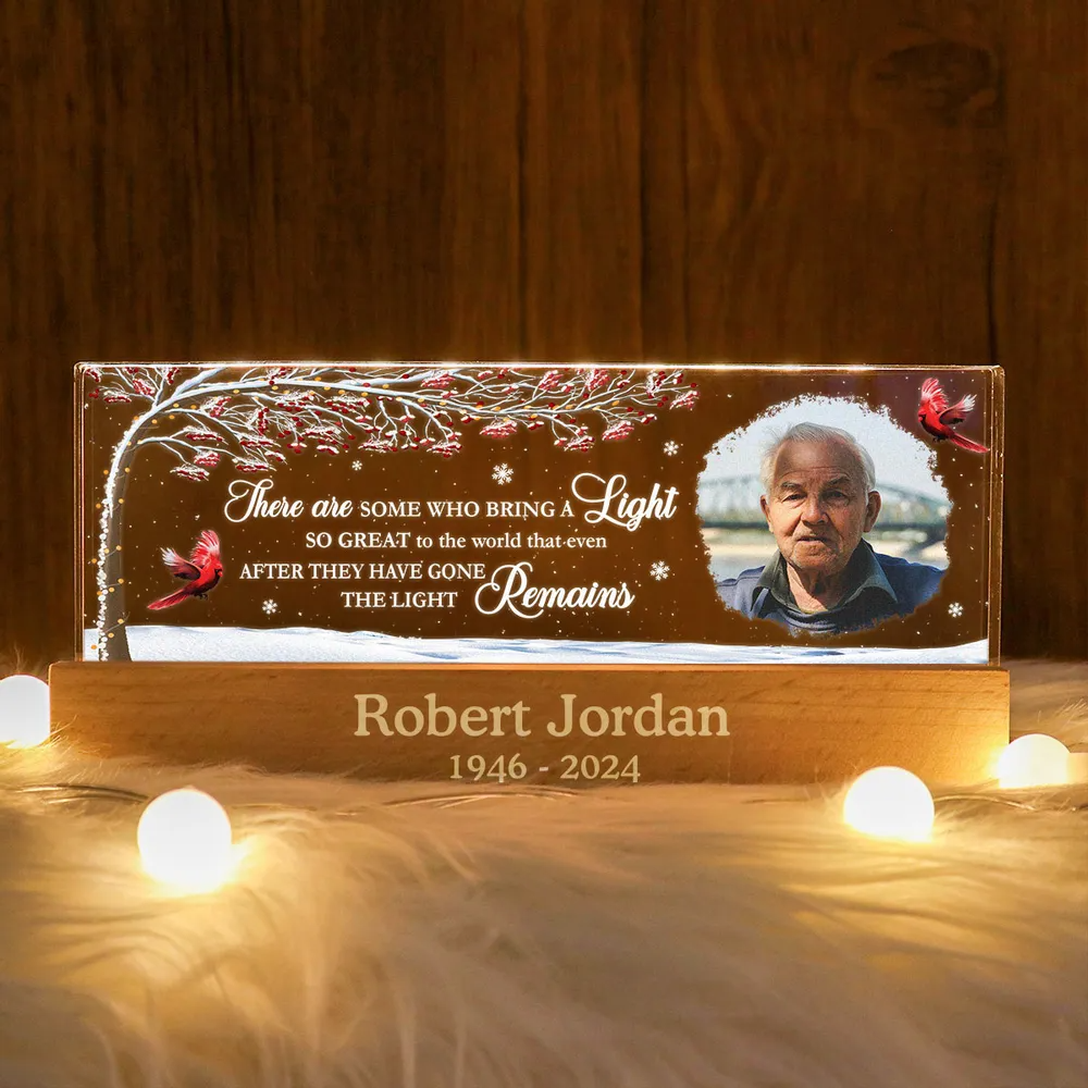 There Are Some Who Bring A Light So Great To The World Personalized Acrylic Block LED Night Light, Memorial Gift, Sympathy Gift for Loss of Loved One