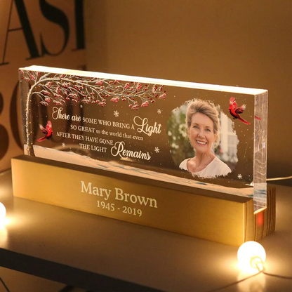 There Are Some Who Bring A Light So Great To The World Personalized Acrylic Block LED Night Light, Memorial Gift, Sympathy Gift for Loss of Loved One