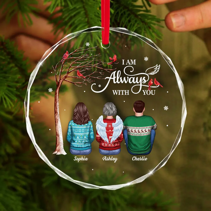 Always With You Cardinal Memorial Remembrance Keepsake Personalized Acrylic Ornament