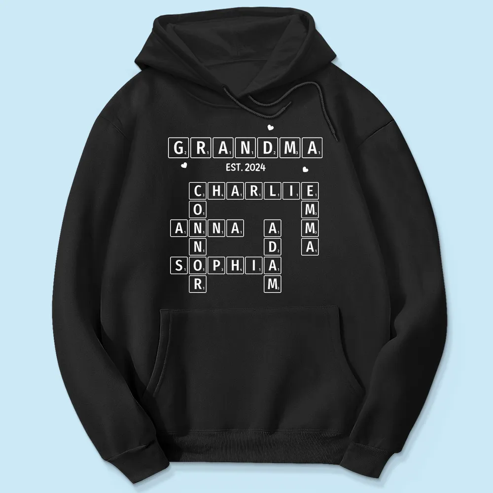 Grandma Grandpa Est. Crossword Art Puzzle - Personalized Shirt