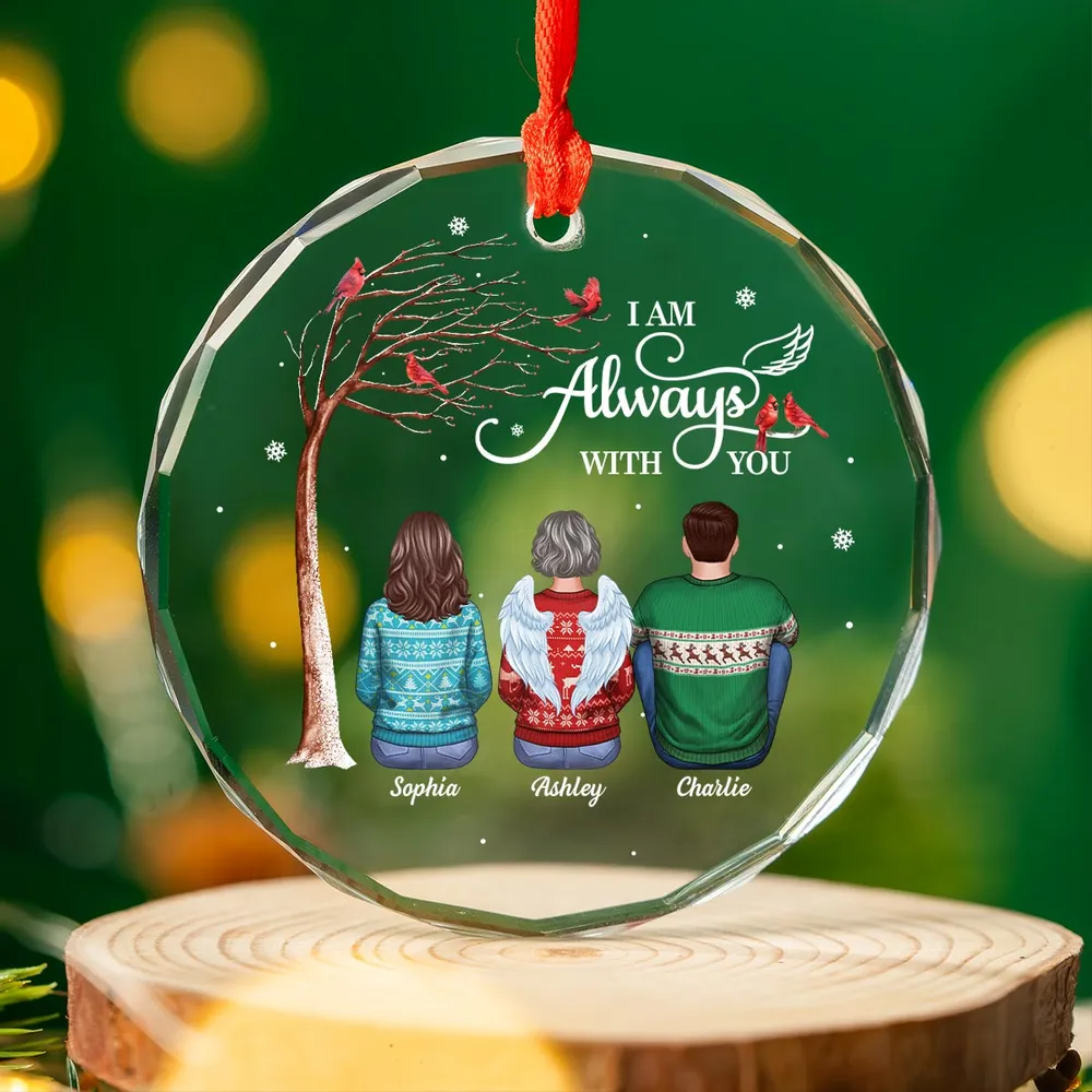 Always With You Cardinal Memorial Remembrance Keepsake Personalized Acrylic Ornament