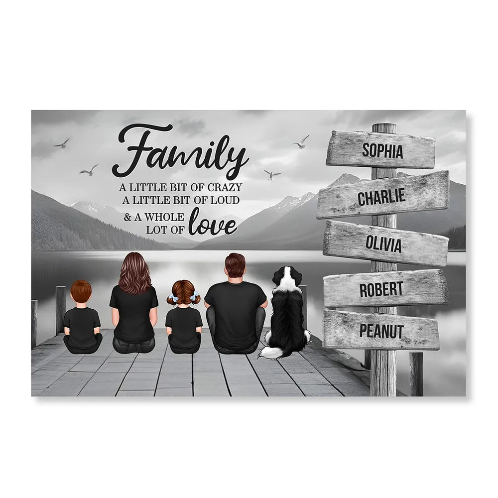 Family A Little Whole Lot of Love Sign Posts Personalized Poster, Christmas Home Decoration, Christmas Gift For Family