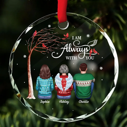 Always With You Cardinal Memorial Remembrance Keepsake Personalized Acrylic Ornament