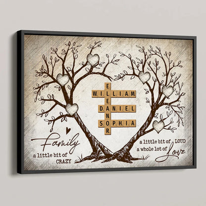 Family Heart Tree Crossword Puzzle, Captured In A Moment, Cherished For A Lifetime - Personalized Poster