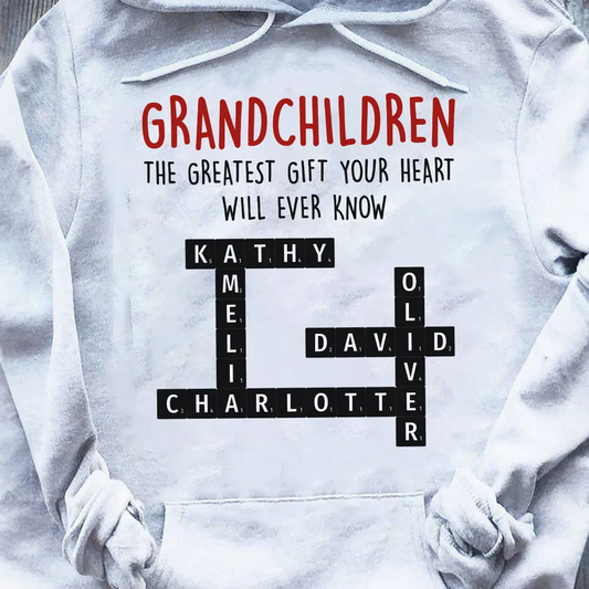 Grandchildren The Greatest Gift Your Heart Will Ever Know, Crossword Puzzle Personalized Shirt