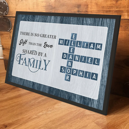 No Greater Gift Than Family Love Crossword Puzzle Art Personalized Poster, Family Keepsake