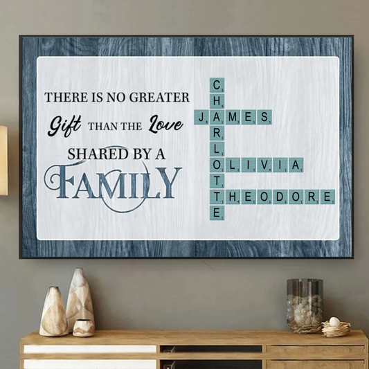 No Greater Gift Than Family Love Crossword Puzzle Art Personalized Poster, Unique & Meaningful Gift For Family