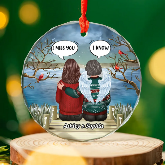 Memorial I Miss You Back View Personalized Ornament, Memorial Gift, Remembrance Gift