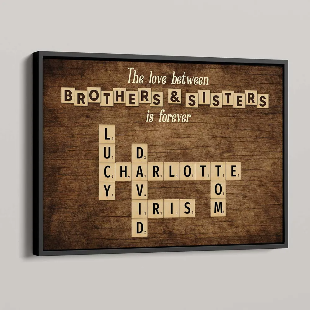 The Love Between Brothers Sisters Crossword Puzzle Art Personalized Poster