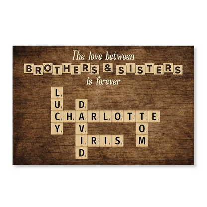 The Love Between Brothers Sisters Crossword Puzzle Art Personalized Poster