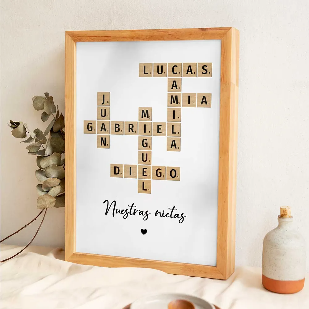 Family Crossword Art - Created in a Moment, Treasured Forever Personalized Poster