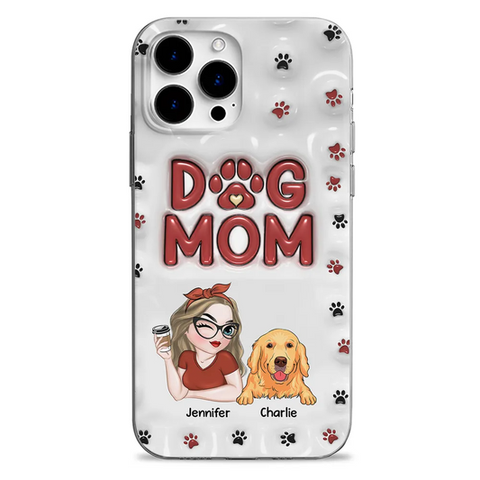 Lovely Dog Mom - Personalized Custom 3D Inflated Effect Phone Case