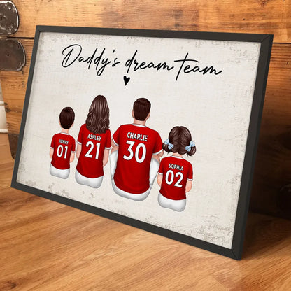 Mom's Team Soccer Football Family Sitting Personalized Poster – Special Gift for Mom, Grandma, Wife on Mother's Day
