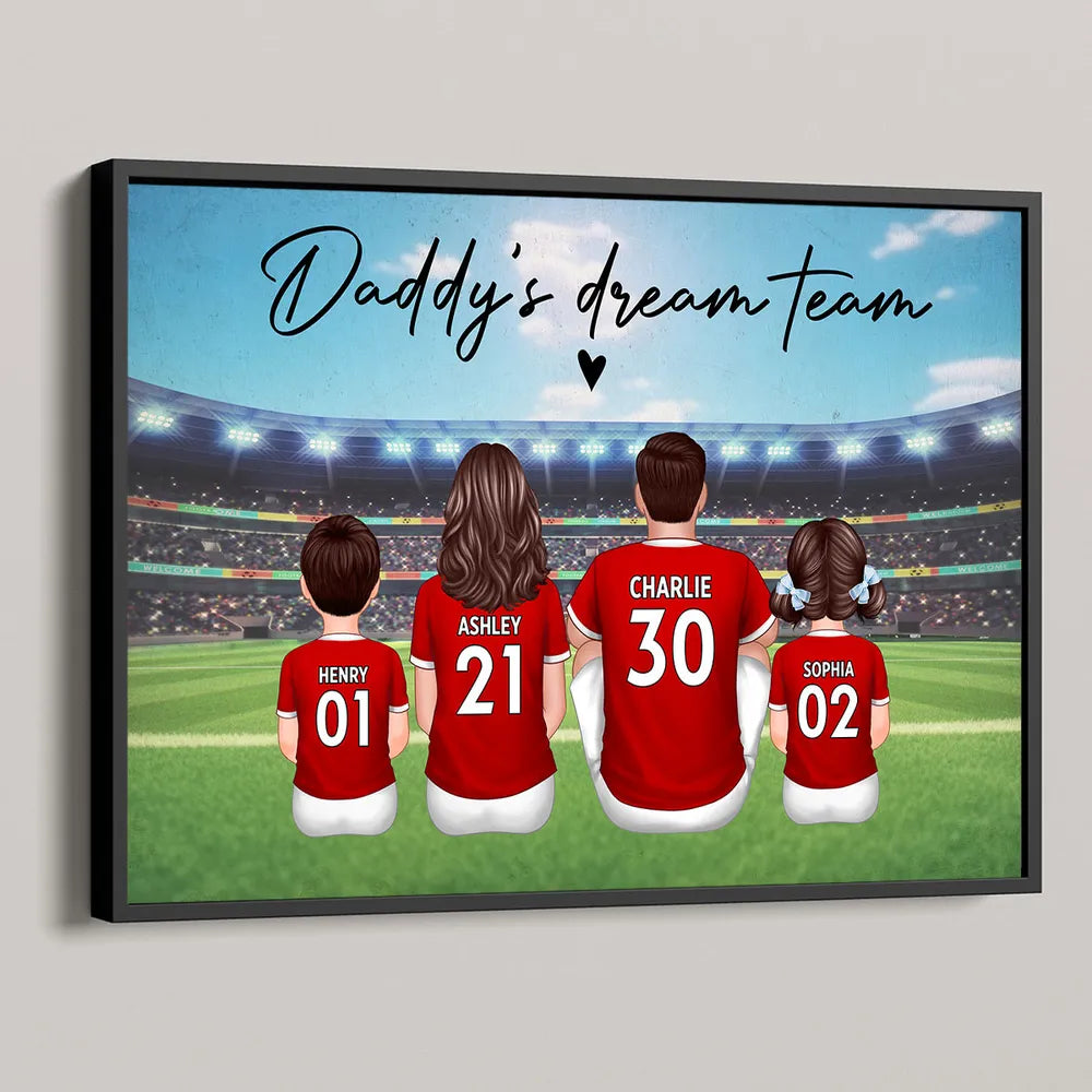 Mom's Team Soccer Football Family Sitting Personalized Poster – Special Gift for Mom, Grandma, Wife on Mother's Day
