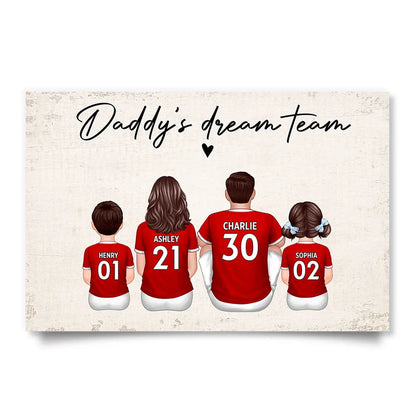 Mom's Team Soccer Football Family Sitting Personalized Poster – Special Gift for Mom, Grandma, Wife on Mother's Day