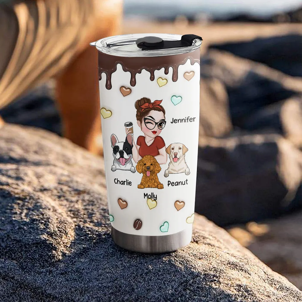 Coffee And Dog - Personalized Custom 3D Inflated Tumbler