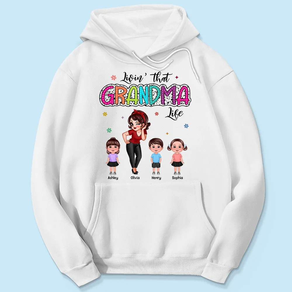 Livin‘ That Grandma Mom Life Pretty Woman & Kids Summer Vibe Personalized Shirt