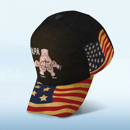 Grandpa Fist Bump Nation Flag Personalized Classic Cap
