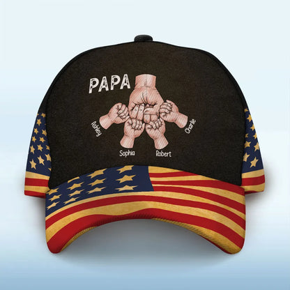 Grandpa Fist Bump Nation Flag Personalized Classic Cap