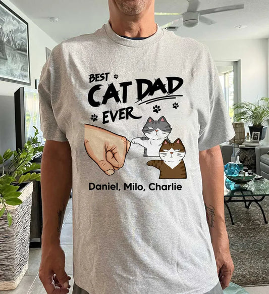 Certified Best Cat Dad Personalized Shirt, Funny Father's Day Gift For Cat Dad, Husband, Boyfriend