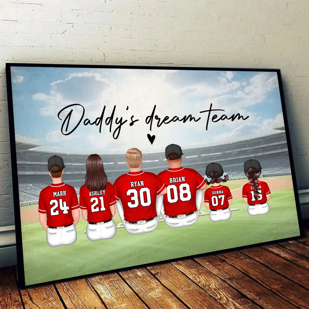 Baseball Team Personalized Poster, Father's Day Gift For Dad