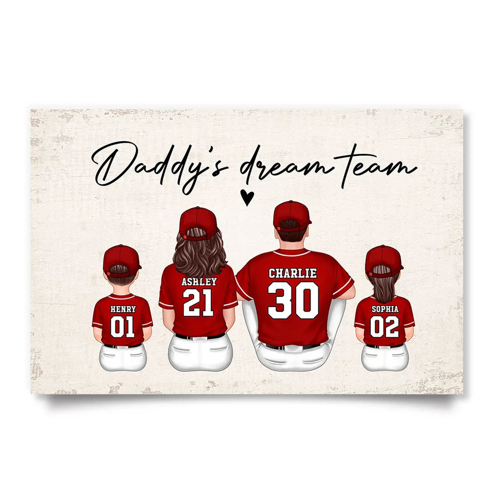 Baseball Team Personalized Poster, Father's Day Gift For Dad