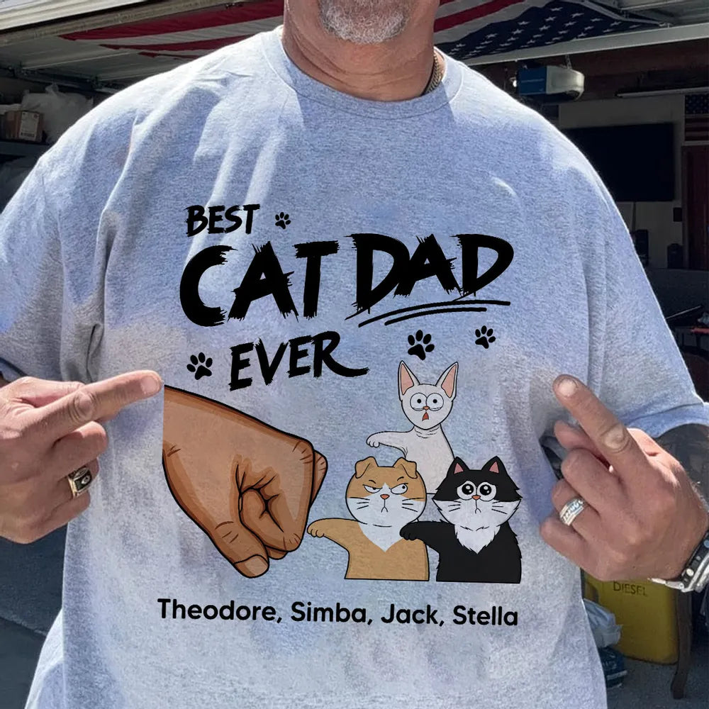 Certified Best Cat Dad Personalized Shirt, Funny Father's Day Gift For Cat Dad, Husband, Boyfriend
