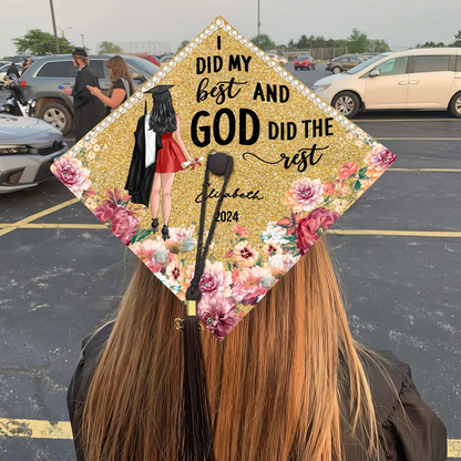 Những người bạn - Lớp hoa nhiều màu được cá nhân hóa của năm 2024 Mũ đội mũ tốt nghiệp, Đồ lưu niệm tốt nghiệp - Đồ lưu niệm tốt nghiệp được cá nhân hóa 