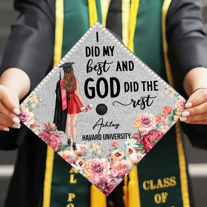 Những người bạn - Lớp hoa nhiều màu được cá nhân hóa của năm 2024 Mũ đội mũ tốt nghiệp, Đồ lưu niệm tốt nghiệp - Đồ lưu niệm tốt nghiệp được cá nhân hóa 