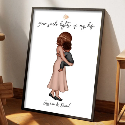 You Are My Everything Mom Holding Kid Personalized Poster, First Mother's Day Gift