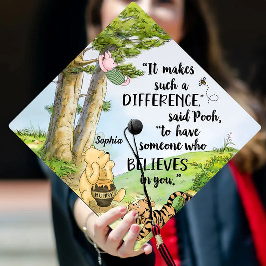 Hunny Bear It Make Such Different To Have Someone Believes In You Grad Gift Graduation Cap Topper