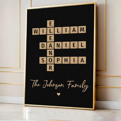 Family Crossword Art - Personalized Poster