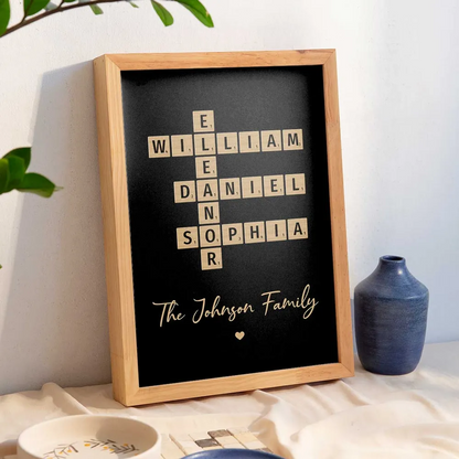 Family Crossword Art - Personalized Poster