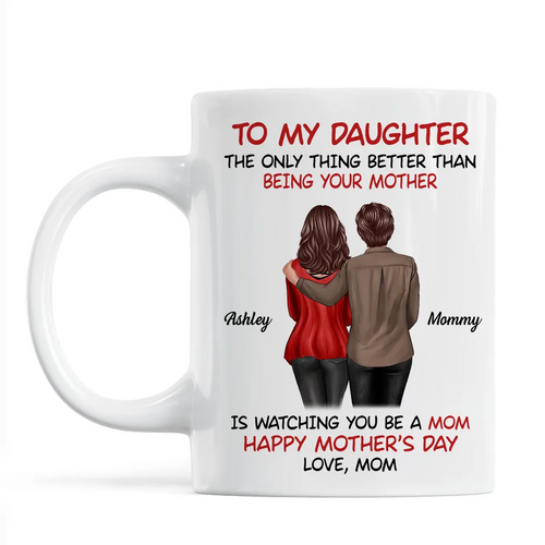 To My Daughter Happy Mother‘s Day Back View Mom Daughter Personalized Mug