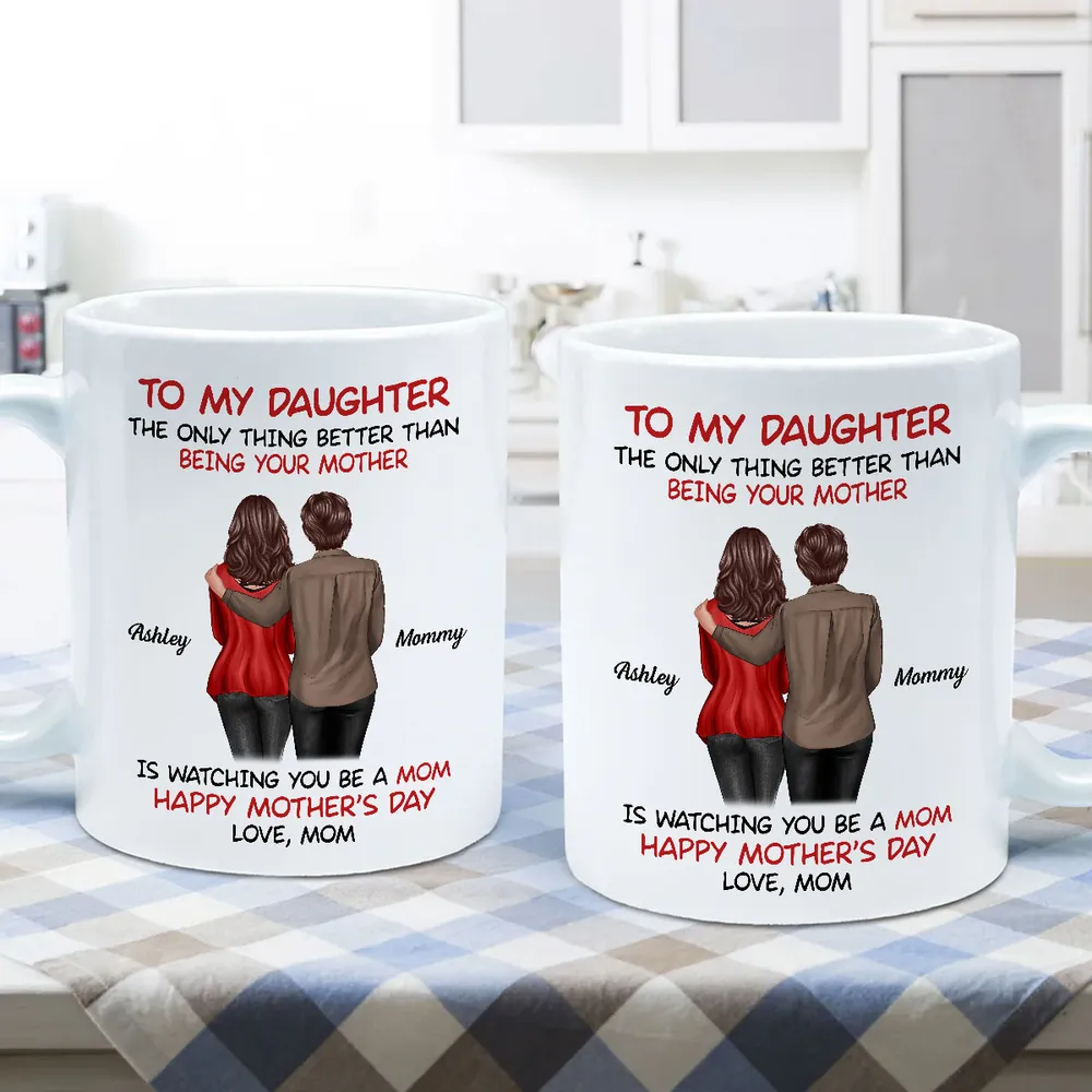 To My Daughter Happy Mother‘s Day Back View Mom Daughter Personalized Mug