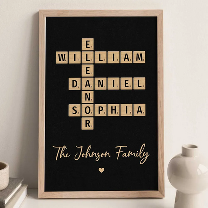 Family Crossword Art - Personalized Poster