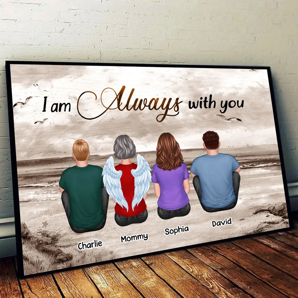 Always With You Sky Family Members, Memorial Personalized Poster, Sympathy Gift