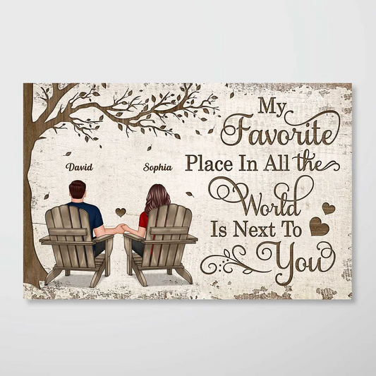 Favorite Place In All The World Couple Back View - Personalized Poster